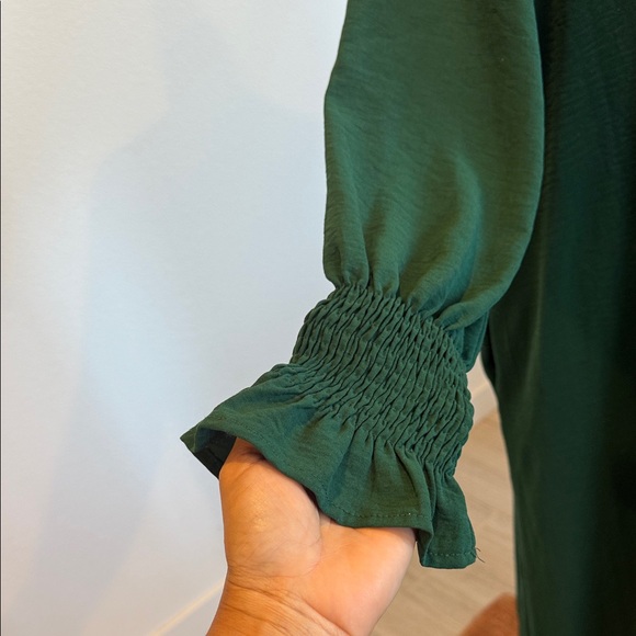 Chic Long Sleeve Green Maxi Dress - Picture 6 of 11